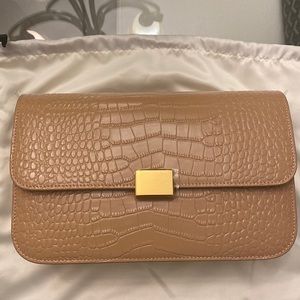 The Curated Classic Shoulder Bag Croc Nude